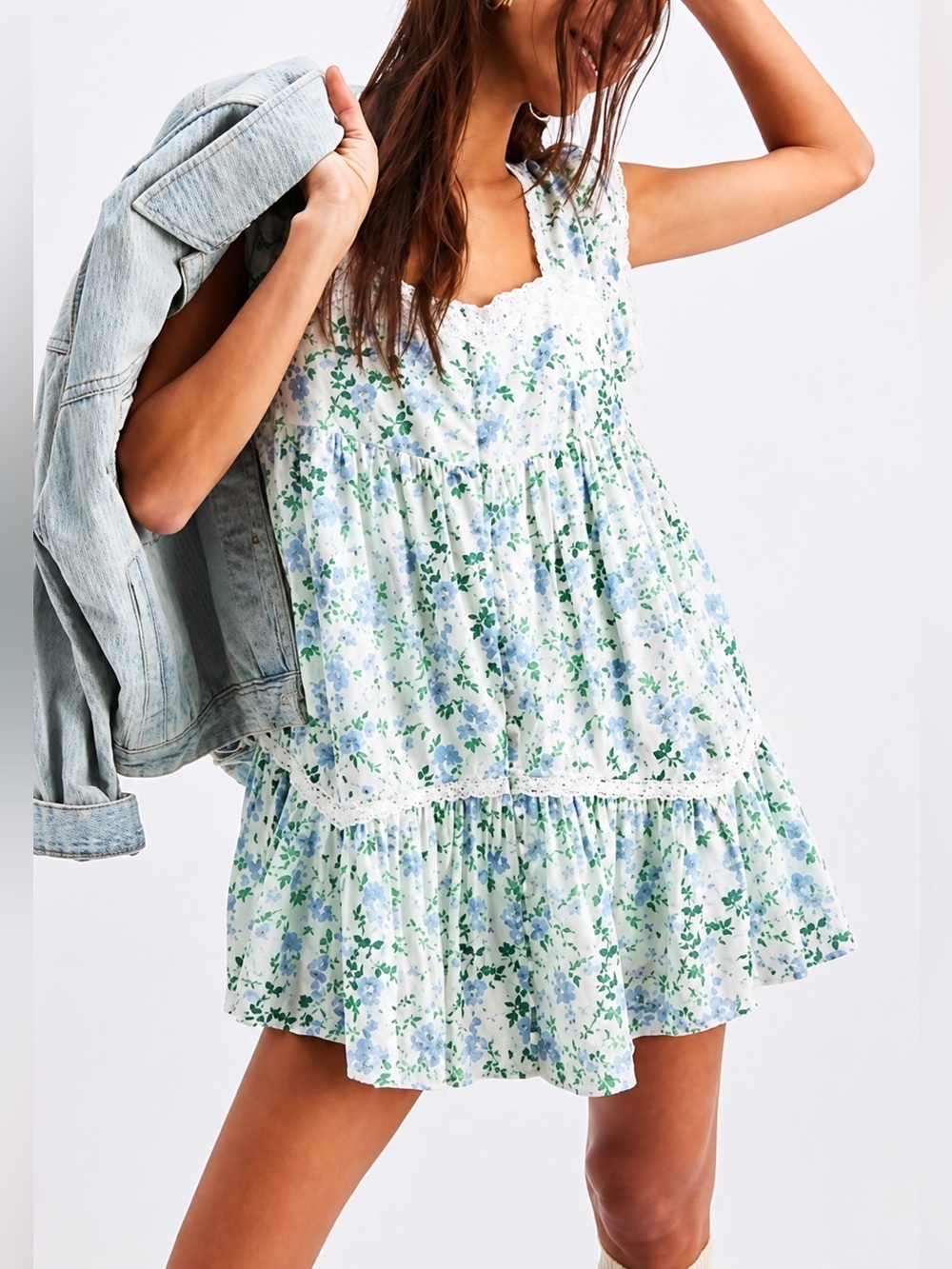 Free People Alessia floral mini dress, small